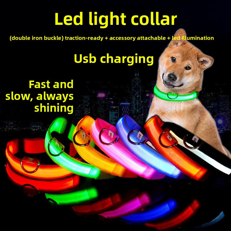 Adjustable LED Dog Collar with USB Charging